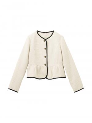 マタニティ トップス|ツィードペプラムジャケット　マタニティ・産後【出産後も長く使える】|オフ