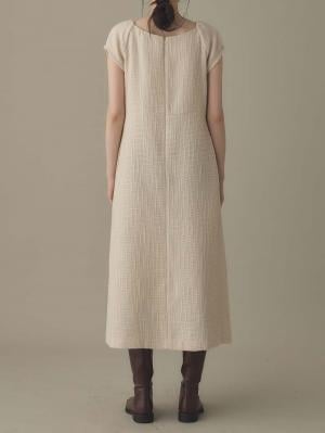 マタニティ ワンピース|ツィードパフスリーブワンピース　マタニティ・授乳服【出産後も長く使える】