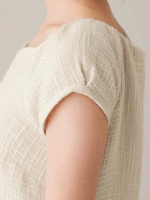 ツィードパフスリーブワンピース マタニティ・授乳服【出産後も