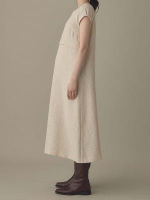 マタニティ ワンピース|ツィードパフスリーブワンピース　マタニティ・授乳服【出産後も長く使える】