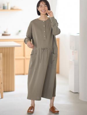 マタニティ パジャマ・ルームウェア|スウェットルームウェアワンピース マタニティ・授乳服【出産後も長く使える】|モカ