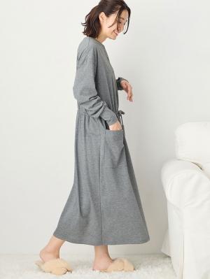 マタニティ パジャマ・ルームウェア|スウェットルームウェアワンピース マタニティ・授乳服【出産後も長く使える】|グレー