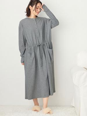 マタニティ パジャマ・ルームウェア|スウェットルームウェアワンピース マタニティ・授乳服【出産後も長く使える】|グレー