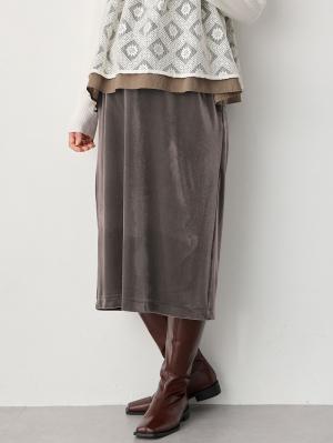 ベロアギャザースカート マタニティ・産後【出産後も長く使える】10422