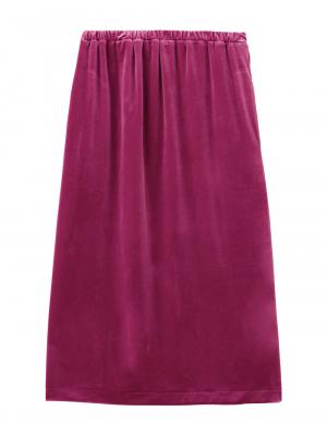 マタニティ スカート|ベロアギャザースカート マタニティ・産後【出産後も長く使える】|パープル