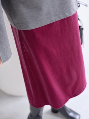 マタニティ スカート|ベロアギャザースカート マタニティ・産後【出産後も長く使える】|パープル