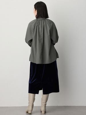 マタニティ スカート|ベロアギャザースカート マタニティ・産後【出産後も長く使える】|ネイビー