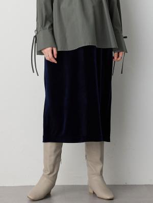 ベロアギャザースカート マタニティ・産後【出産後も長く使える】10422