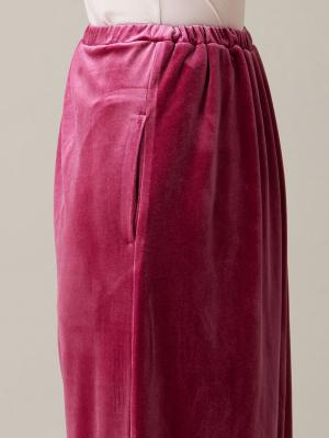 マタニティ スカート|ベロアギャザースカート マタニティ・産後【出産後も長く使える】