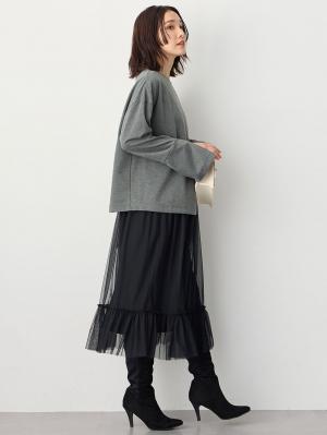 マタニティ スカート|ティアードチュールスカート マタニティ・産後【出産後も長く使える】|ブラック