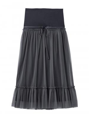 マタニティ スカート|ティアードチュールスカート マタニティ・産後【出産後も長く使える】|ダークグレー