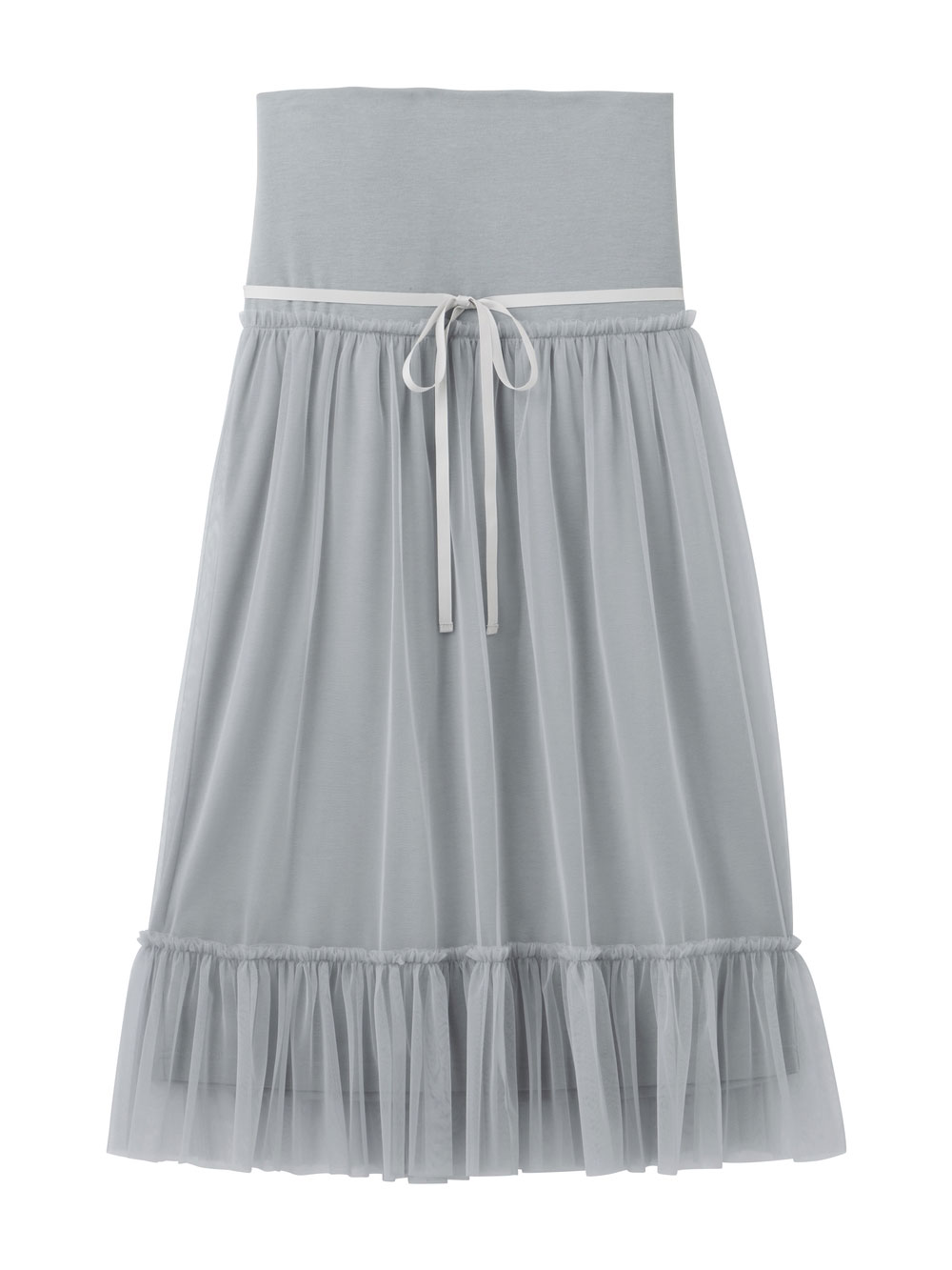 マタニティ スカート|ティアードチュールスカート マタニティ・産後【出産後も長く使える】|ライトグレー