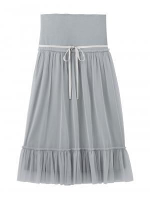 マタニティ スカート|ティアードチュールスカート マタニティ・産後【出産後も長く使える】|ライトグレー