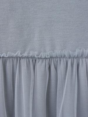 マタニティ スカート|ティアードチュールスカート マタニティ・産後【出産後も長く使える】|ライトグレー