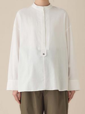 マタニティ トップス|前開きスタンドカラーシャツ　マタニティ・授乳服【出産後も長く使える】