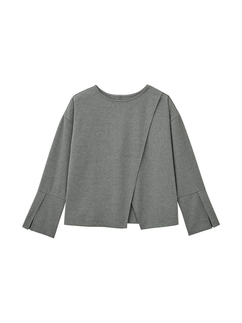 マタニティ トップス|クロススリットベルスリーブプルオーバー マタニティ・授乳服【出産後も長く使える】|杢グレー