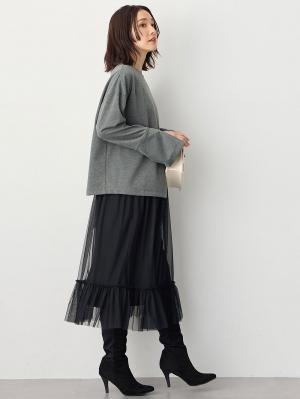 マタニティ トップス|クロススリットベルスリーブプルオーバー マタニティ・授乳服【出産後も長く使える】|杢グレー