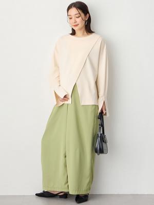 マタニティ トップス|クロススリットベルスリーブプルオーバー マタニティ・授乳服【出産後も長く使える】|オフ