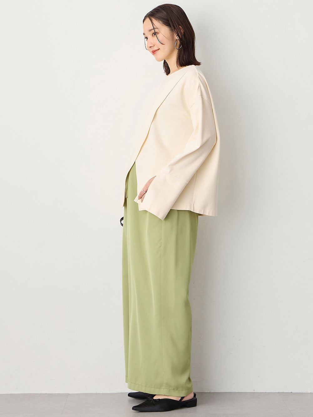マタニティ トップス|クロススリットベルスリーブプルオーバー マタニティ・授乳服【出産後も長く使える】|オフ