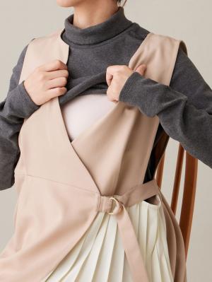 マタニティ ワンピース|サイドプリーツワンピース マタニティ・授乳服【出産後も長く使える】