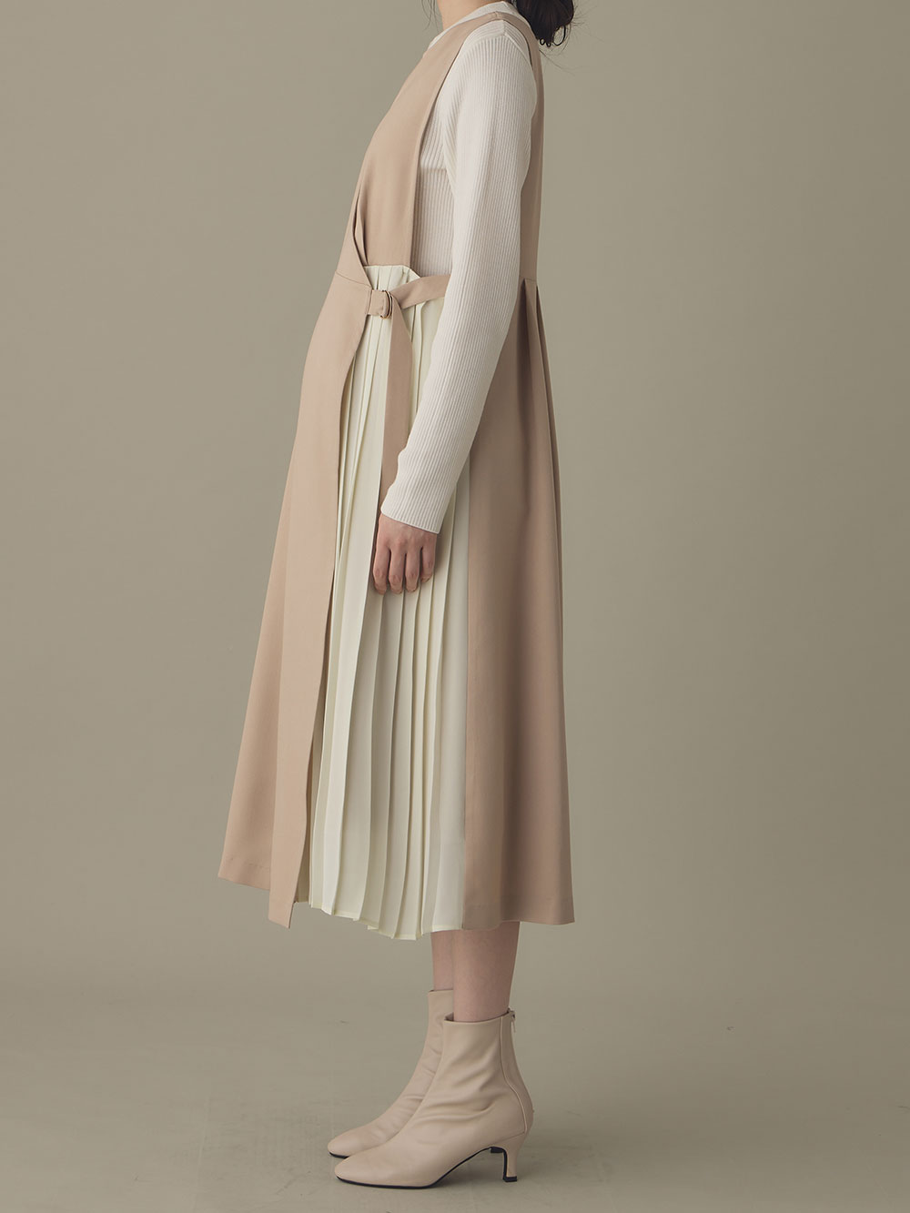 マタニティ ワンピース|サイドプリーツワンピース マタニティ・授乳服【出産後も長く使える】