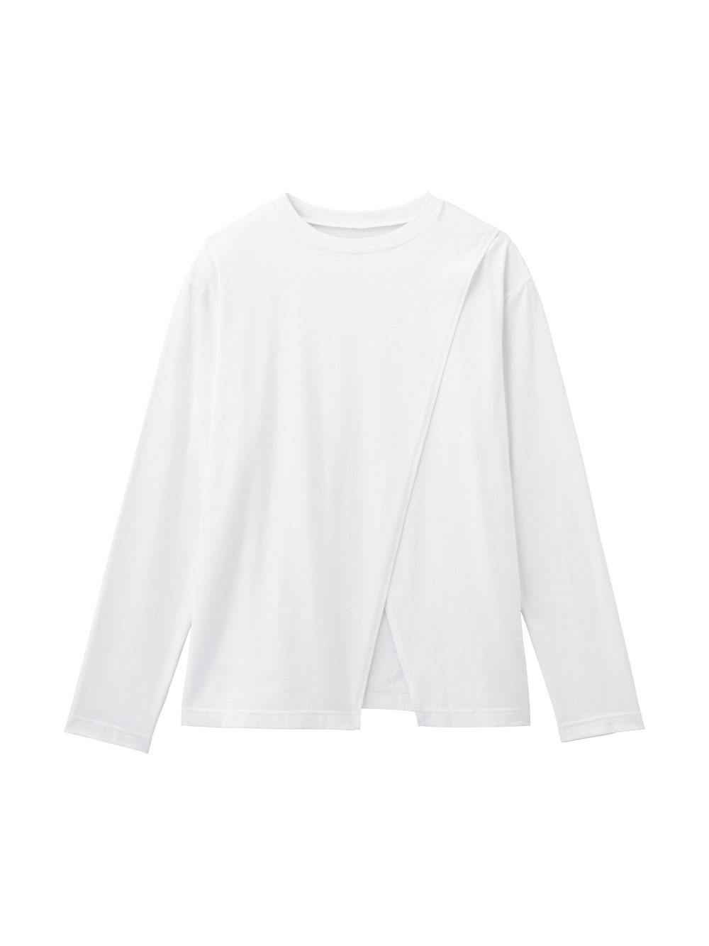 マタニティ トップス|クロススリットカットソー マタニティ・授乳服【出産後も長く使える】|ホワイト