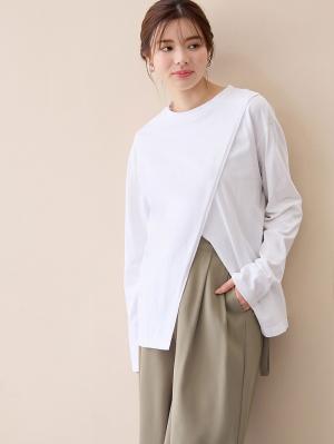 クロススリットカットソー マタニティ・授乳服【出産後も長く使える】10430