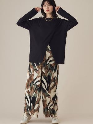 クロススリットカットソー マタニティ・授乳服【出産後も長く使える】10430