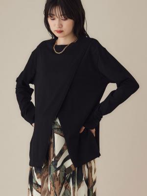 クロススリットカットソー マタニティ・授乳服【出産後も長く使える】10430