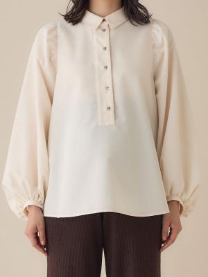 マタニティ トップス|ショルダーギャザーブラウス マタニティ・授乳服【出産後も長く使える】