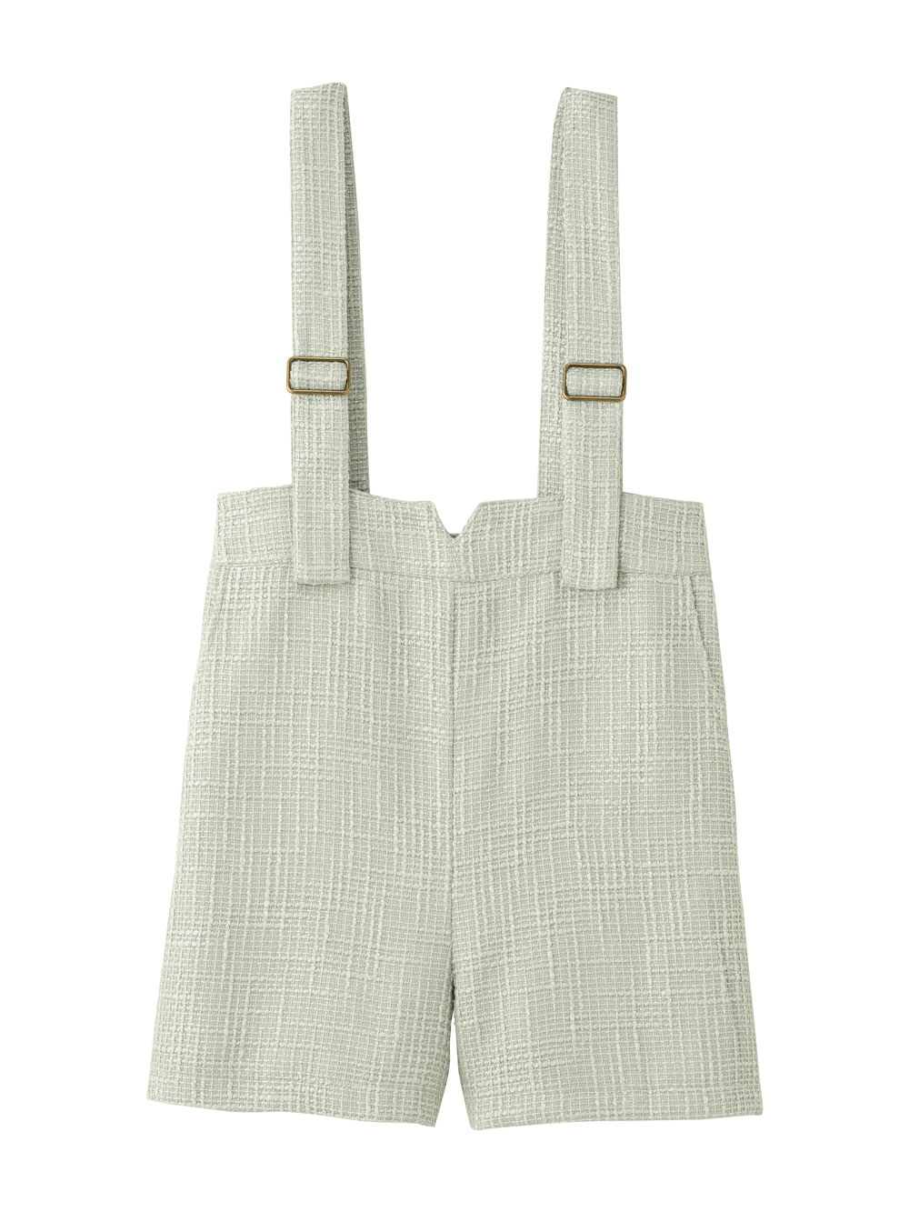 マタニティ パンツ|サスペンダーツィードショートパンツ マタニティ・産後 【出産後も長く使える】|ライトグリーン