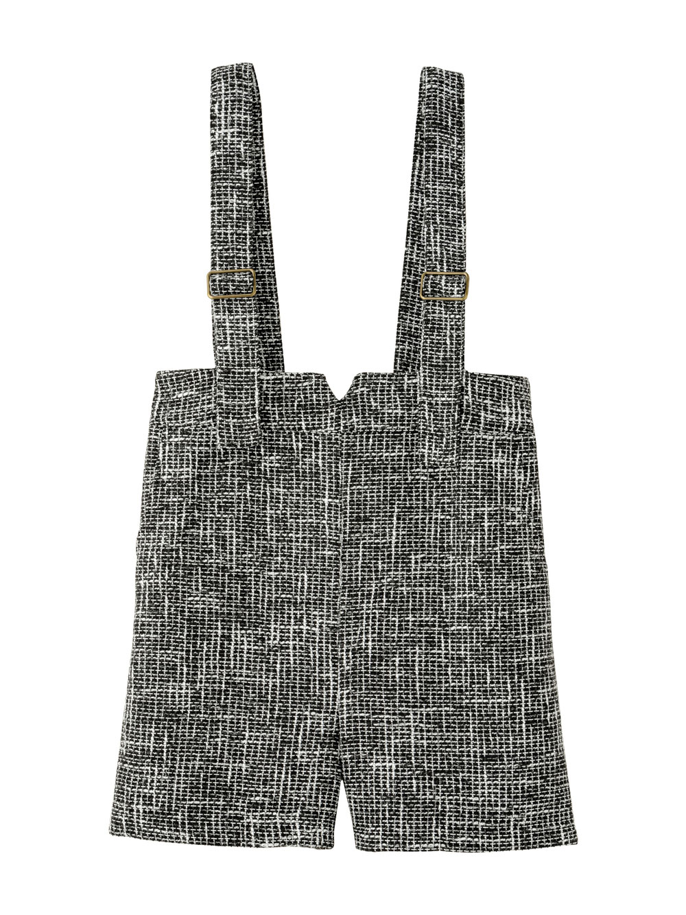 マタニティ パンツ|サスペンダーツィードショートパンツ マタニティ・産後 【出産後も長く使える】|ブラック