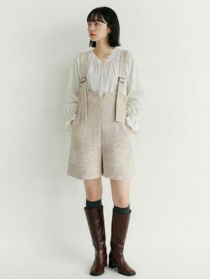 マタニティ パンツ|【最大20%OFF｜新生活まとめ買い対象】サスペンダーツィードショートパンツ マタニティ・産後 【出産後も長く使える】