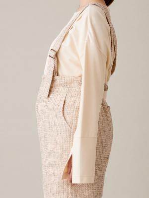 マタニティ パンツ|サスペンダーツィードショートパンツ マタニティ・産後 【出産後も長く使える】