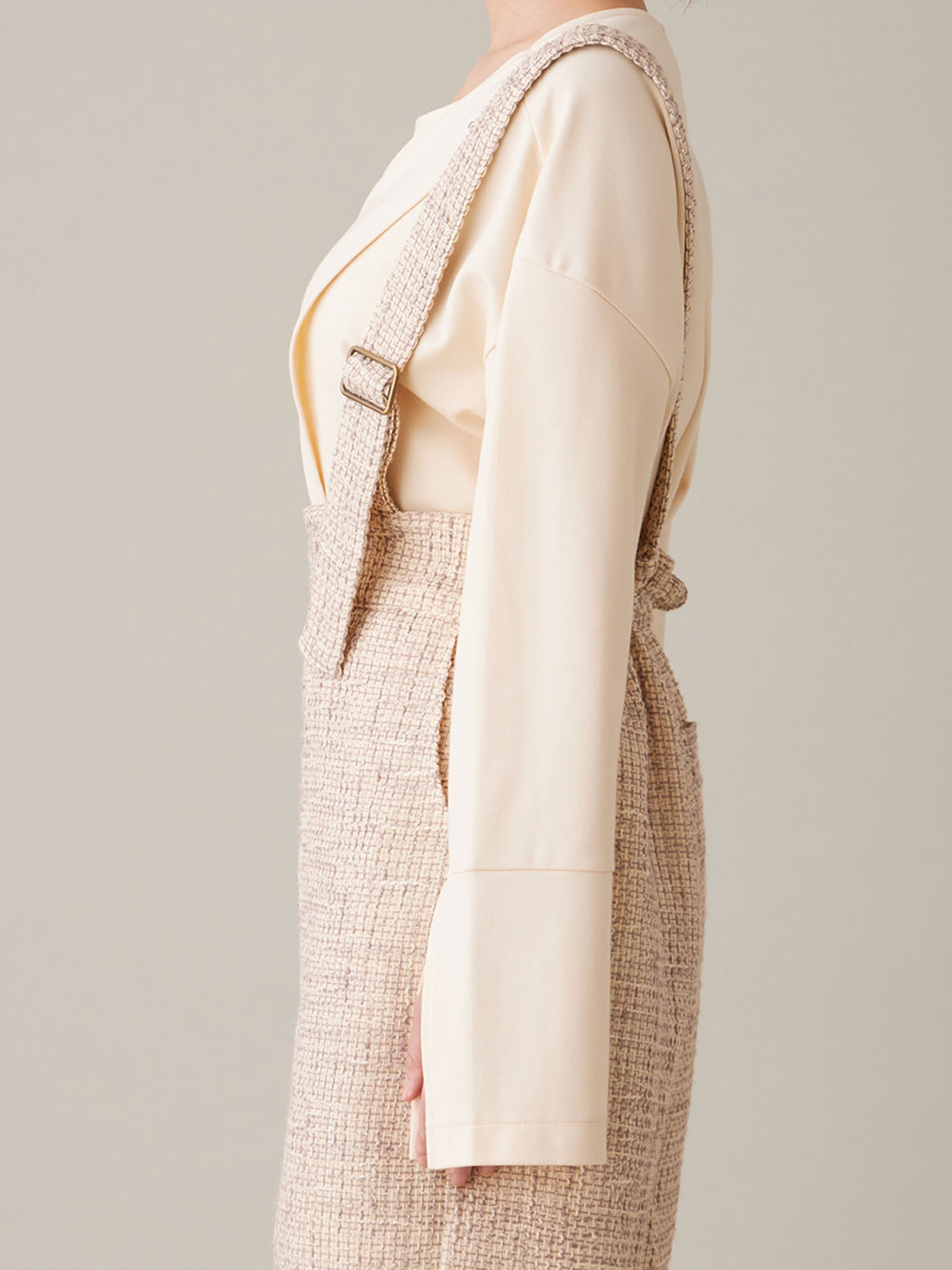 マタニティ パンツ|サスペンダーツィードショートパンツ マタニティ・産後 【出産後も長く使える】