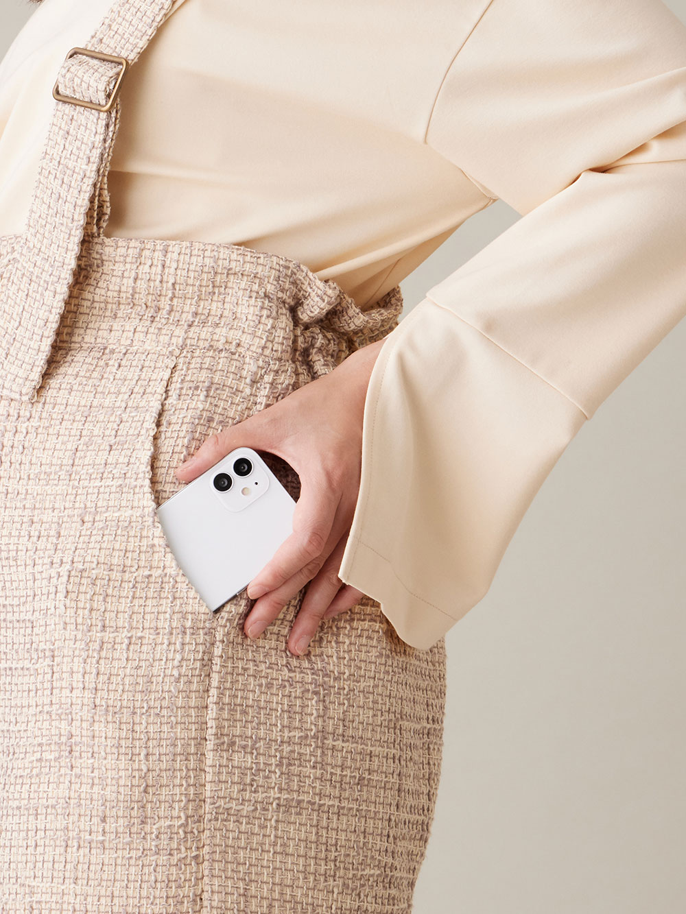 マタニティ パンツ|サスペンダーツィードショートパンツ マタニティ・産後 【出産後も長く使える】