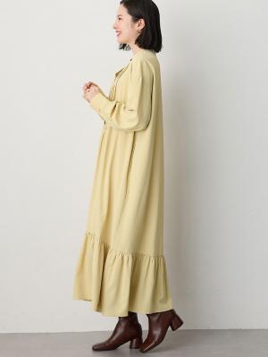 マタニティ ワンピース|【選んでオトクな割引キャンペーン対象】ピンタックワンピース マタニティ・授乳服【出産後も長く使える】|イエロー