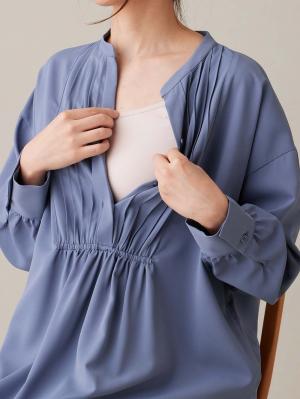 マタニティ ワンピース|【選んでオトクな割引キャンペーン対象】ピンタックワンピース マタニティ・授乳服【出産後も長く使える】