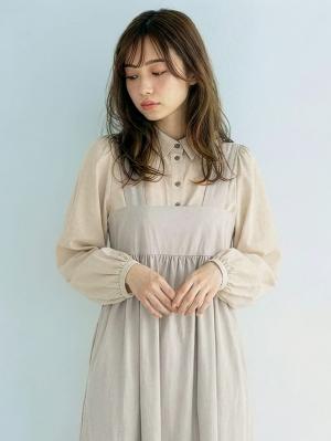 マタニティ ワンピース|バックリボンキャミワンピース マタニティ・授乳服【出産後も長く使える】|ライトベージュ