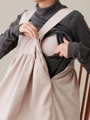 マタニティ ワンピース|【選んでオトクな割引キャンペーン対象】バックリボンキャミワンピース マタニティ・授乳服【出産後も長く使える】