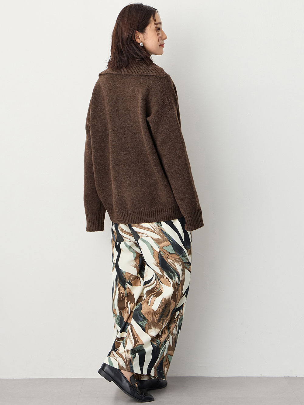 マタニティ パンツ|タックワイドパンツ　マタニティ・産後【出産後も長く使える】|ベージュ