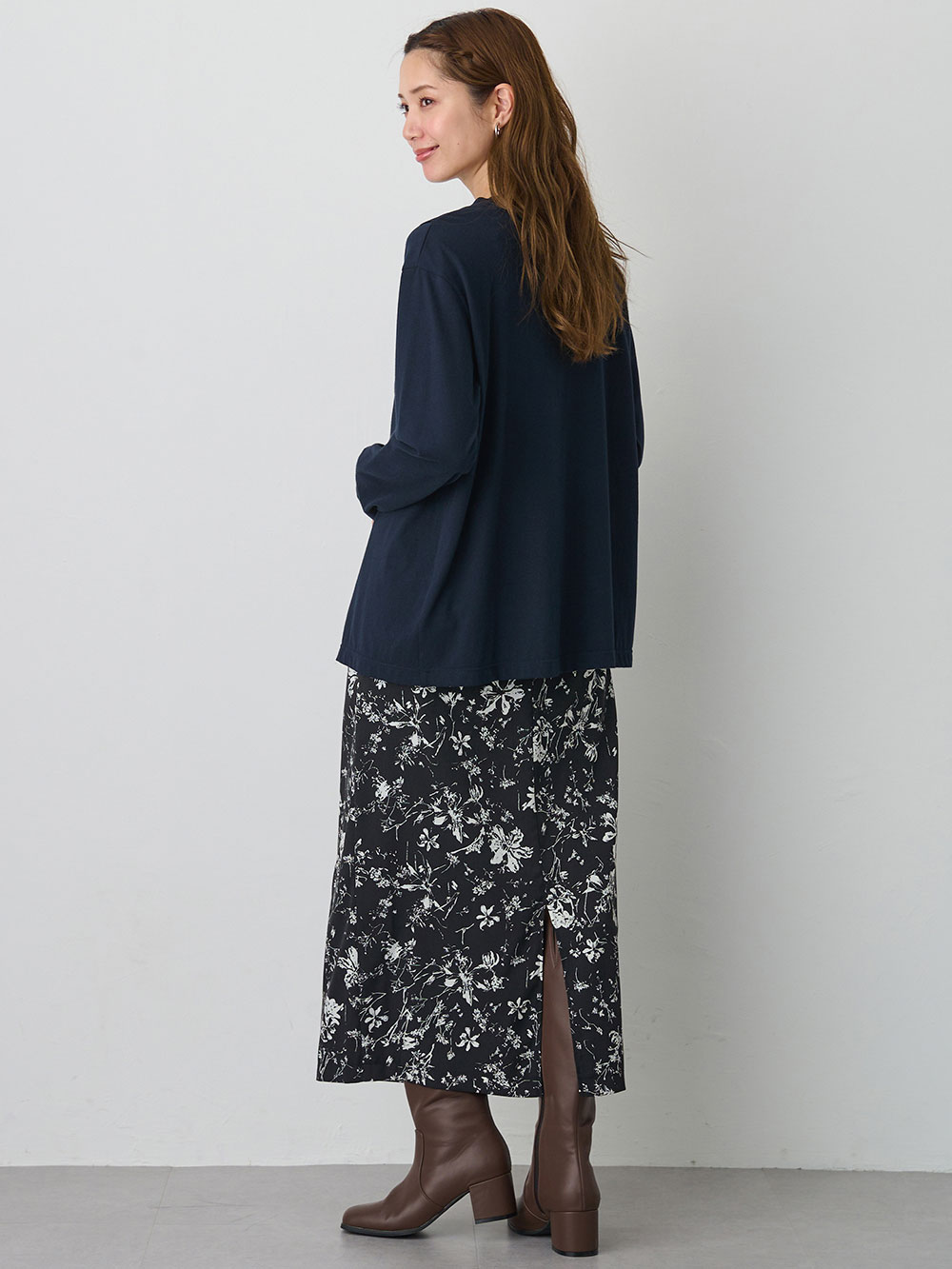 マタニティ スカート|Iラインロングスカート　マタニティ・産後【出産後も長く使える】|ブラック