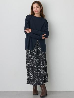 マタニティ スカート|Iラインロングスカート　マタニティ・産後【出産後も長く使える】|ブラック