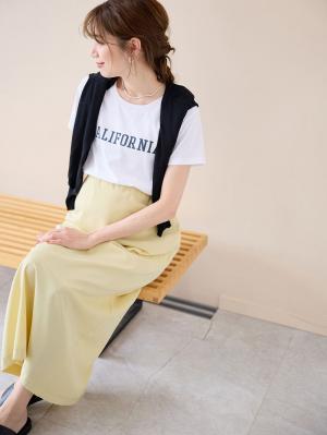 マタニティ スカート|Iラインロングスカート　マタニティ・産後【出産後も長く使える】|イエロー