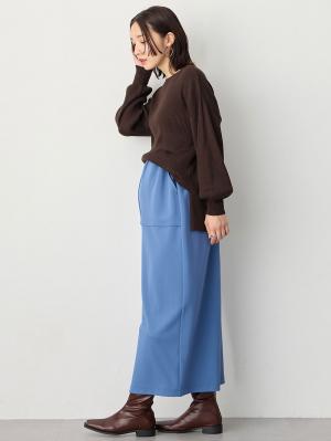マタニティ スカート|【選んでオトクな割引キャンペーン対象】ベイカーナロースカート マタニティ・産後 【出産後も長く使える】|ブルーグレー