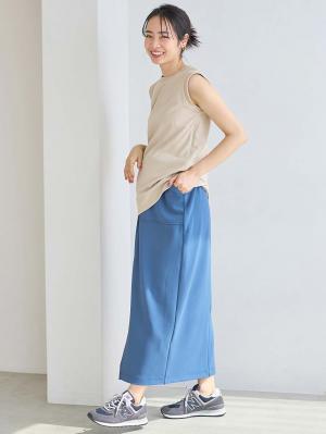 マタニティ スカート|【選んでオトクな割引キャンペーン対象】ベイカーナロースカート マタニティ・産後 【出産後も長く使える】|ブルーグレー