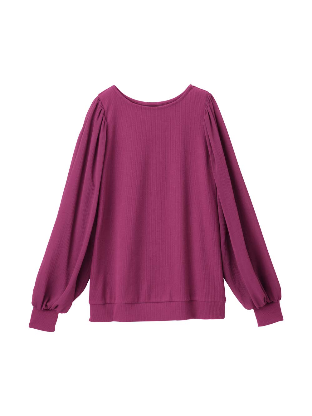 マタニティ トップス|袖シアーニットプルオーバー　マタニティ・授乳服【出産後も長く使える】|パープル