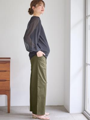 マタニティ トップス|袖シアーニットプルオーバー　マタニティ・授乳服【出産後も長く使える】|ブラック