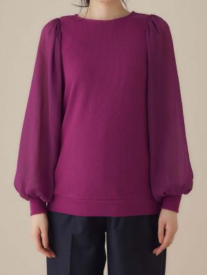 マタニティ トップス|袖シアーニットプルオーバー　マタニティ・授乳服【出産後も長く使える】