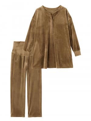 マタニティ パジャマ・ルームウェア|ソフトコールパジャマ マタニティ・授乳服【出産後も長く使える】|モカ